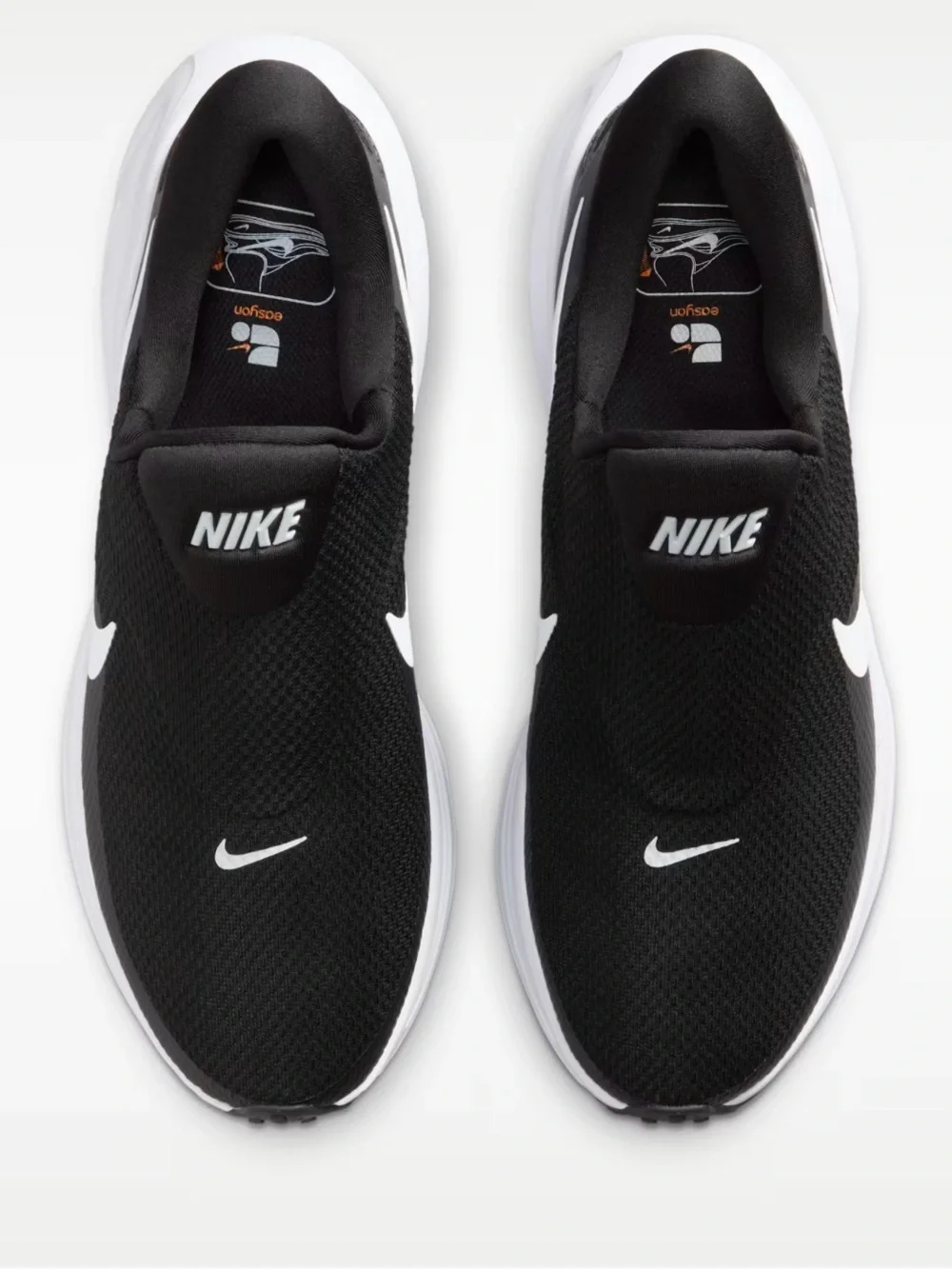 Nike Men’s Black and White Slip-On Running Shoes